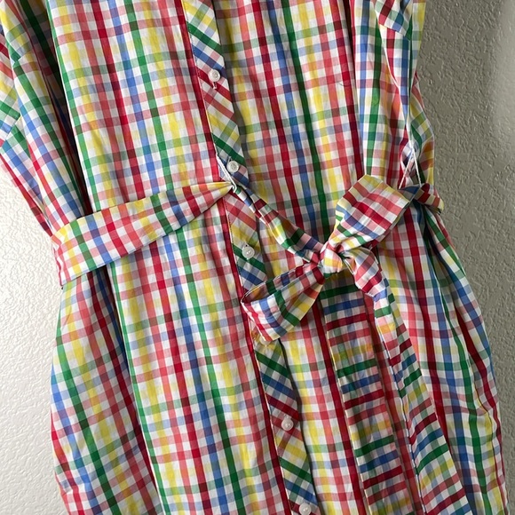 NWT Tommy Hilfiger Red Blue White Yellow Gingham Sleeveless Mini Dress Size 18W - Picture 6 of 8